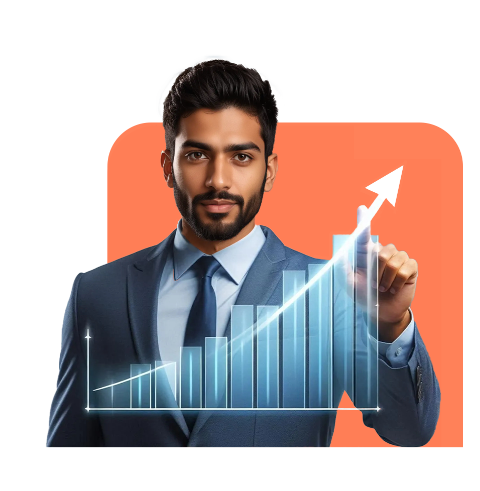 Professional business consultant showing growth chart - Elite Probiz Advisors